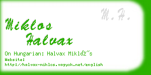 miklos halvax business card